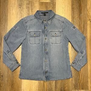 Marc Jacobs Denim Jean Jacket/Shacket  Distressed Mens Medium Button Up Classic